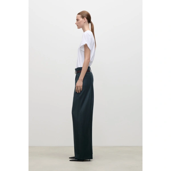 Victoria Beckham Ethel Trouser in Marsh Green | Tailored Pants | Coveti, view 4