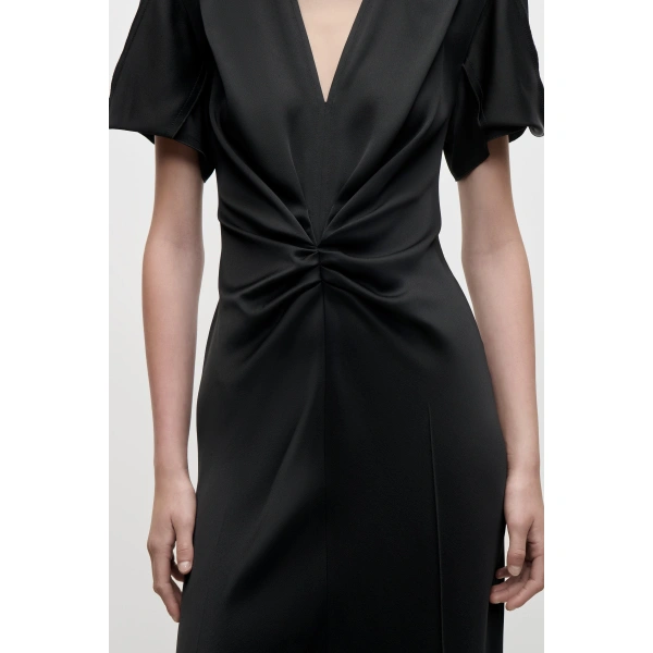 Victoria Beckham Eve Midi Dress in Black | Midi Dresses | Coveti, view 5