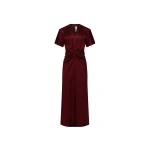 Victoria Beckham Eve Midi Dress in Burgundy | Midi Dresses | Coveti