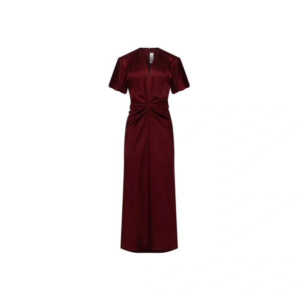 Eve Midi Dress in Burgundy