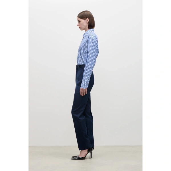 Victoria Beckham Extended Pocket Trouser in Blue Lake | Tailored Pants | Coveti, view 3