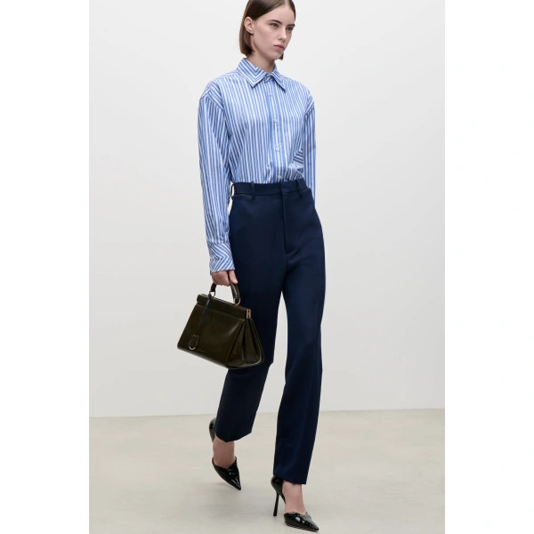 Victoria Beckham Extended Pocket Trouser in Blue Lake | Tailored Pants | Coveti, view 6
