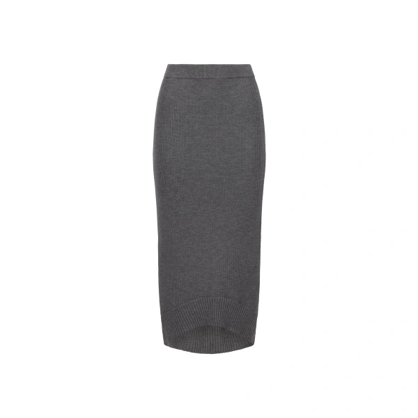 Fitted Skirt in Grey Melange