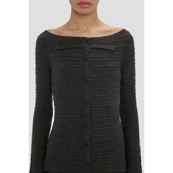 Victoria Beckham Folded Cardigan in Ore Melange | Cardigans | Coveti, view 4