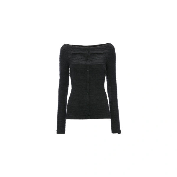 Folded Cardigan in Ore Melange