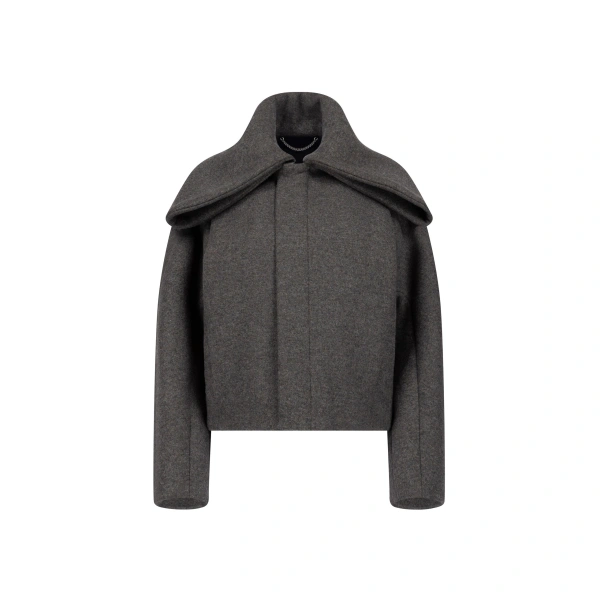 Folded Collar Bomber Jacket in Grey