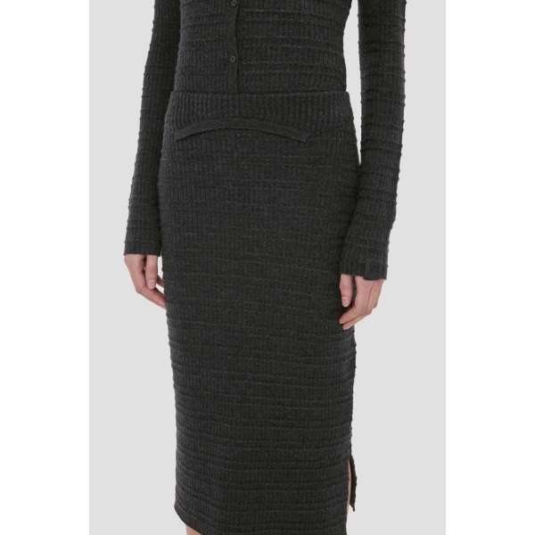 Victoria Beckham Folded Skirt in Ore Melange | Midi Skirts | Coveti, view 5