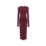 Victoria Beckham Frances Midi Dress in Burgundy | Midi Dresses | Coveti