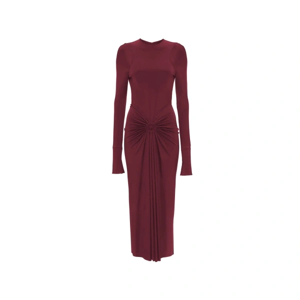 Frances Midi Dress in Burgundy