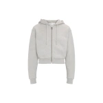 Victoria Beckham Full Zip Hoodie in Grey Marl | Hoodies | Coveti