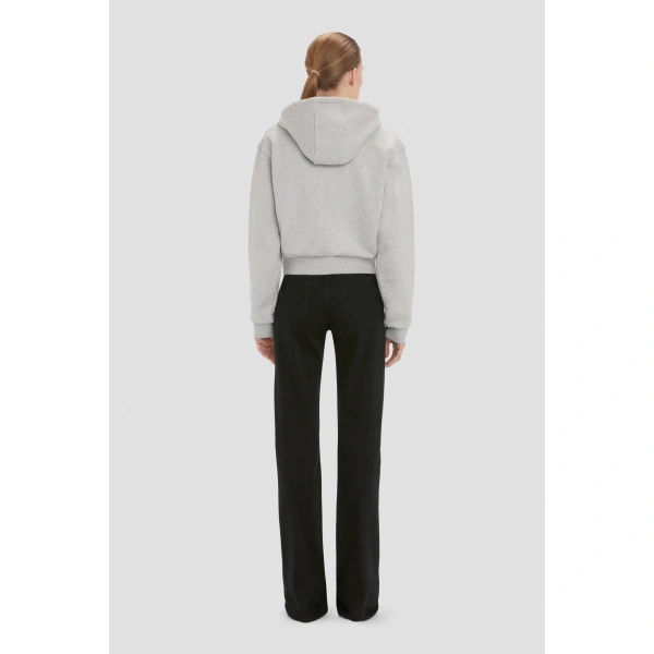 Victoria Beckham Full Zip Hoodie in Grey Marl | Hoodies | Coveti, view 4