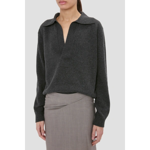Victoria Beckham Genevieve Jumper in Grey Melange | Sweaters | Coveti, view 3
