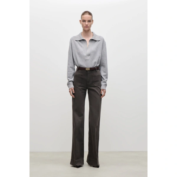 Victoria Beckham Genevieve Jumper in Mid Grey Marl | Sweaters | Coveti, view 2