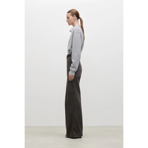 Victoria Beckham Genevieve Jumper in Mid Grey Marl | Sweaters | Coveti, view 3
