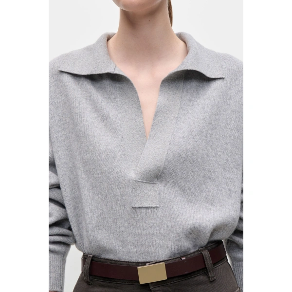 Victoria Beckham Genevieve Jumper in Mid Grey Marl | Sweaters | Coveti, view 5