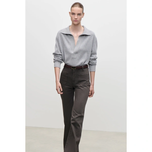 Victoria Beckham Genevieve Jumper in Mid Grey Marl | Sweaters | Coveti, view 6