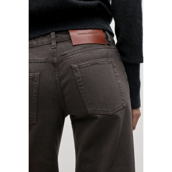 Victoria Beckham Gigi Jean in Fossil Grey | Jeans | Coveti, view 5