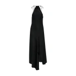 Victoria Beckham Halter Neck Midi Dress in Black | Halter Dresses | Coveti