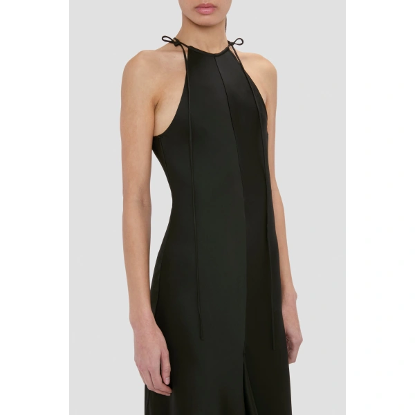 Victoria Beckham Halter Neck Midi Dress in Black | Halter Dresses | Coveti, view 5