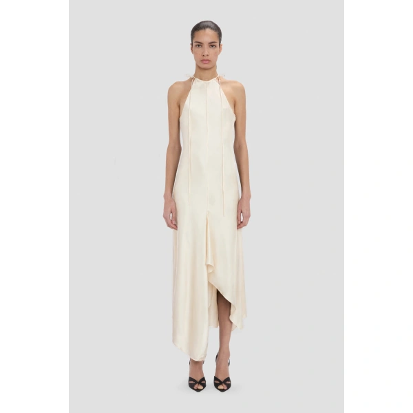 Victoria Beckham Halter Neck Midi Dress in Elderflower | Halter Dresses | Coveti, view 2