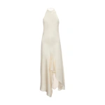 Victoria Beckham Halter Neck Midi Dress in Elderflower | Halter Dresses | Coveti