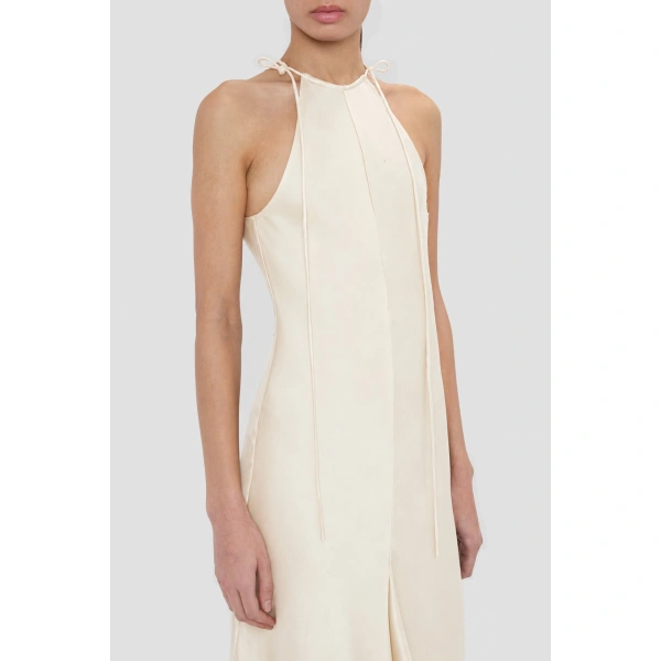 Victoria Beckham Halter Neck Midi Dress in Elderflower | Halter Dresses | Coveti, view 5