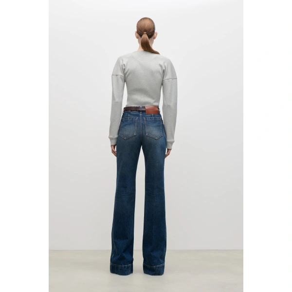 Victoria Beckham Hazel Top in Grey Marl | Long Sleeve Tops | Coveti, view 4