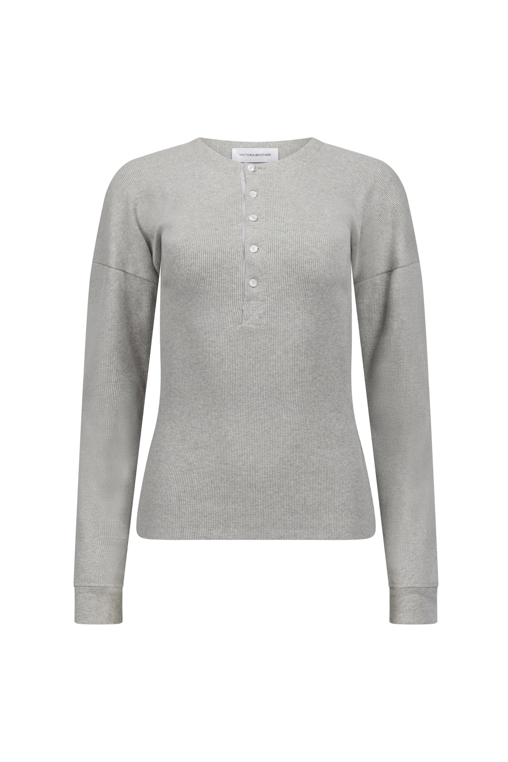 Victoria Beckham Hazel Top in Grey Marl Victoria Beckham Hazel Top in Grey Marl | Long Sleeve Tops | Coveti