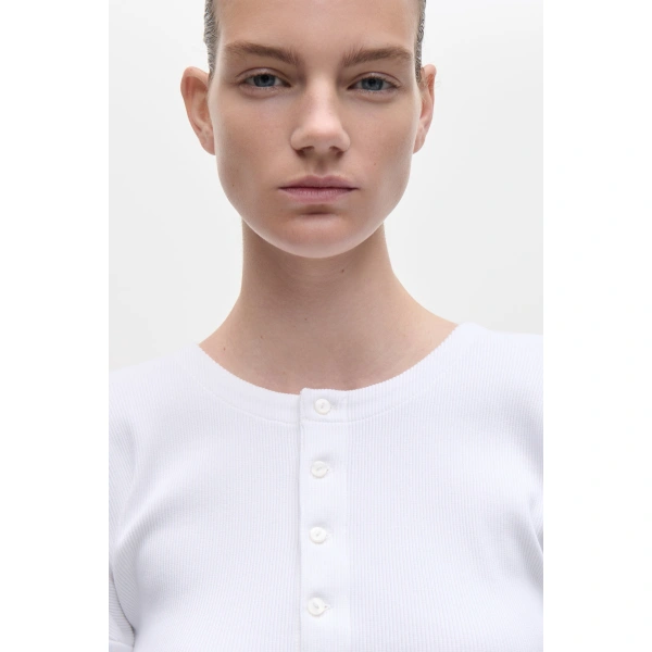 Victoria Beckham Hazel Top in White | Long Sleeve Tops | Coveti, view 5