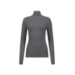 Victoria Beckham High Neck Jumper in Grey Melange | Turtlenecks | Coveti