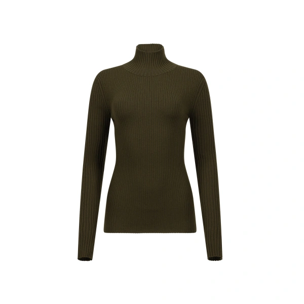 High Neck Jumper in Marsh Green
