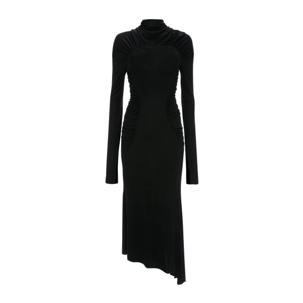 High Neck Midi Dress in Black