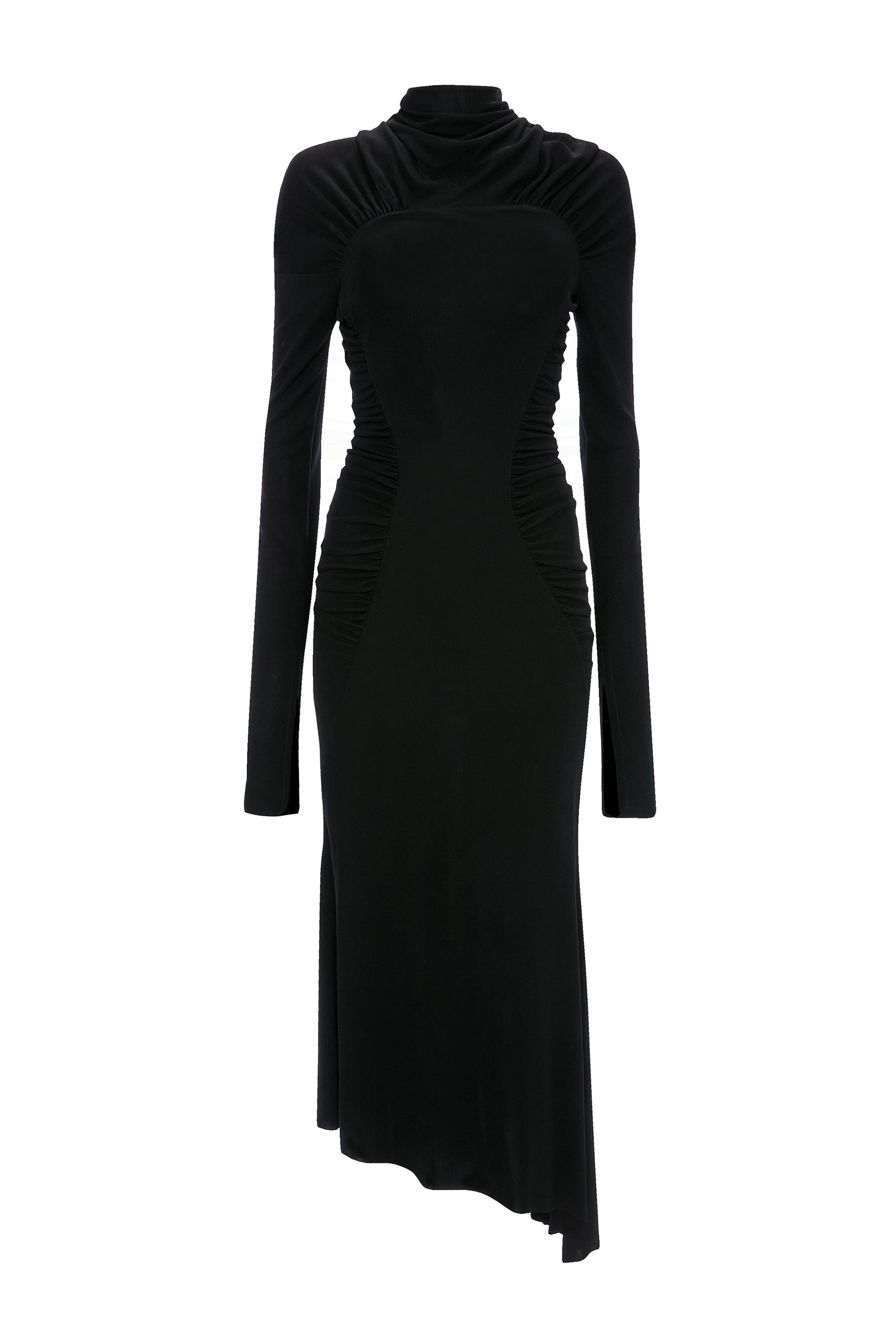 Victoria Beckham High Neck Midi Dress in Black Victoria Beckham High Neck Midi Dress in Black | Midi Dresses | Coveti
