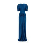 Victoria Beckham Isabella Gown in Dark Ocean | Evening Gowns | Coveti