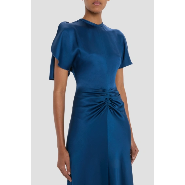 Victoria Beckham Isabella Gown in Dark Ocean | Evening Gowns | Coveti, view 4