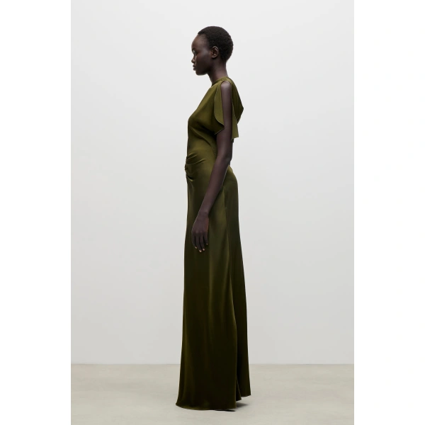 Victoria Beckham Isabella Gown in Marsh Green | Evening Gowns | Coveti, view 3