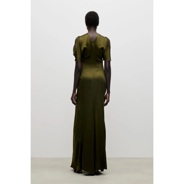Victoria Beckham Isabella Gown in Marsh Green | Evening Gowns | Coveti, view 4