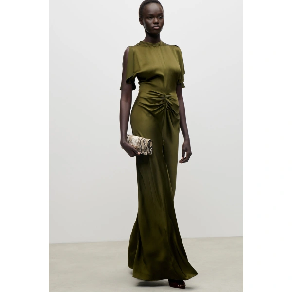 Victoria Beckham Isabella Gown in Marsh Green | Evening Gowns | Coveti, view 6