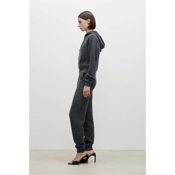 Victoria Beckham Isla Zipped Hoodie in Dark Grey | Hoodies | Coveti, view 3