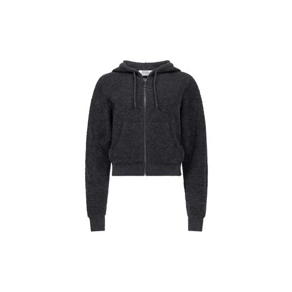 Isla Zipped Hoodie in Dark Grey
