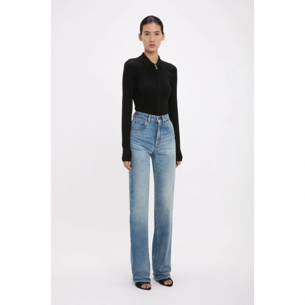 Victoria Beckham Julia Jean in Mid Blue Wash | Jeans | Coveti, view 3