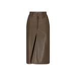Victoria Beckham Kick Detail Leather Skirt in Tree Bark | Leather Skirts | Coveti