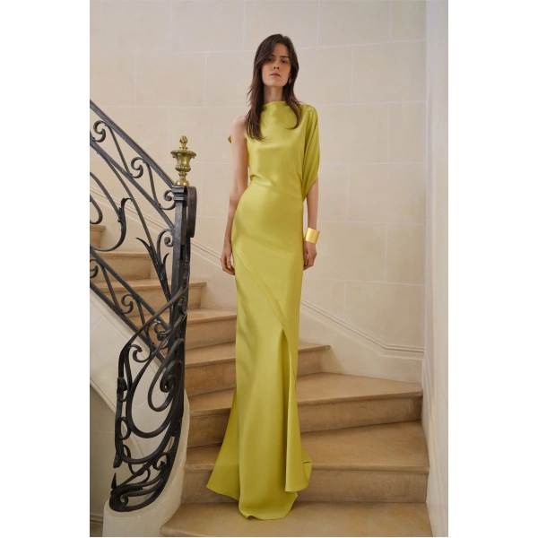Victoria Beckham Kyra Gown in Yellow | Evening Gowns | Coveti, view 3