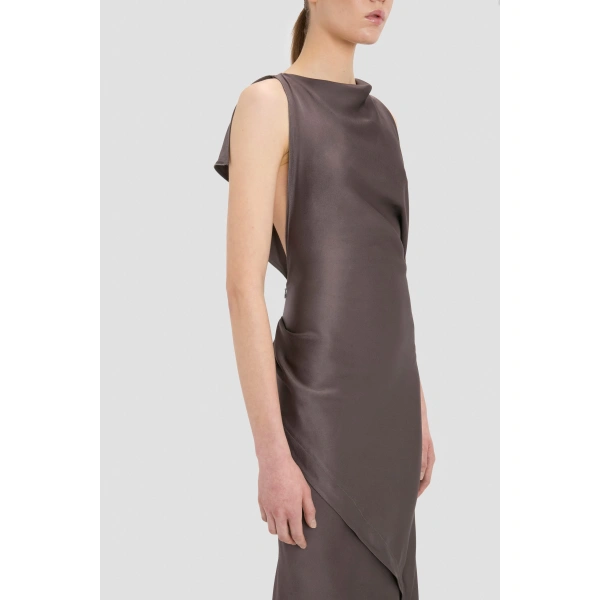 Victoria Beckham Kyra Midi Dress in Grey | Midi Dresses | Coveti, view 5
