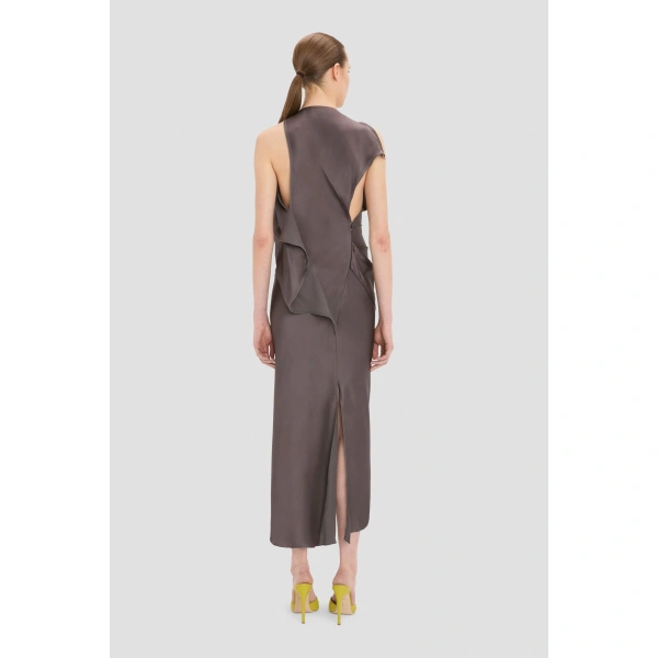 Victoria Beckham Kyra Midi Dress in Grey | Midi Dresses | Coveti, view 6