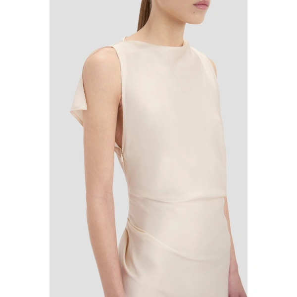 Victoria Beckham Kyra Midi Dress in Ivory | Midi Dresses | Coveti, view 4