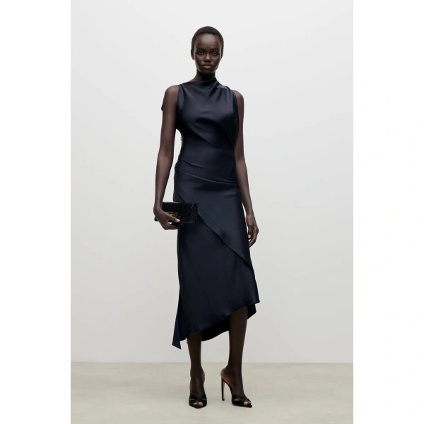 Victoria Beckham Kyra Midi Dress in Midnight | Midi Dresses | Coveti, view 2