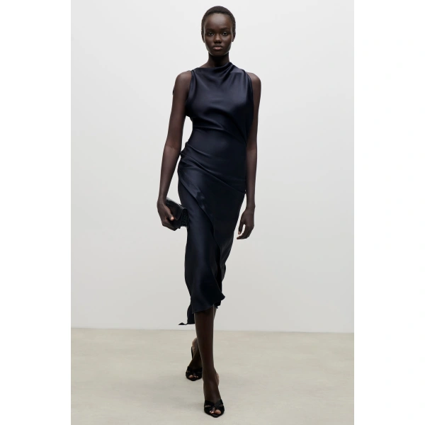 Victoria Beckham Kyra Midi Dress in Midnight | Midi Dresses | Coveti, view 6