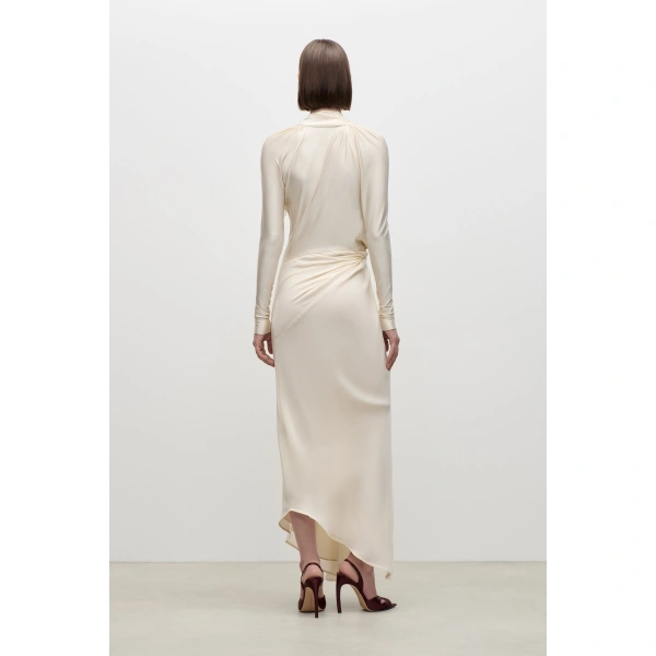 Victoria Beckham Lea Midi Dress in Ivory | Midi Dresses | Coveti, view 4