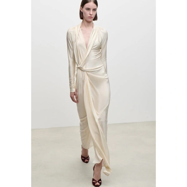 Victoria Beckham Lea Midi Dress in Ivory | Midi Dresses | Coveti, view 6